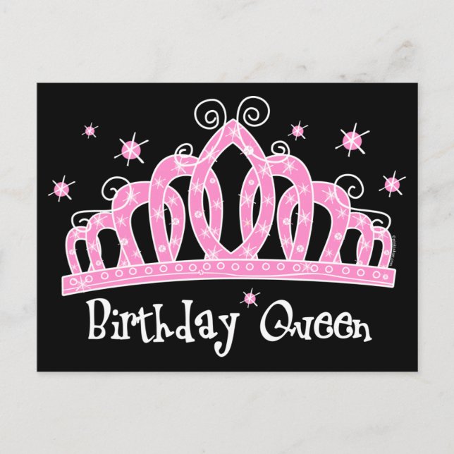 Tiara Birthday Queen Postkarte (Vorderseite)