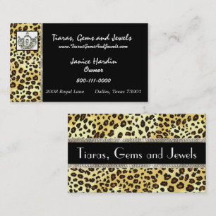 Tiara Cheetah Print Business Cards Visitenkarte