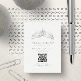 Tiara Crown Quinceanera QR RSVP Begleitkarte