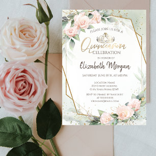 Tiara, Diamanten, Rose Aquarellfarben, grüne Quinc Einladung