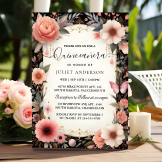 Tiara Family Latina Girly Spanish Quinceanera Einladung