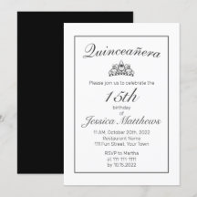 Tiara Modern Minimalistisch White Black Quinceañer