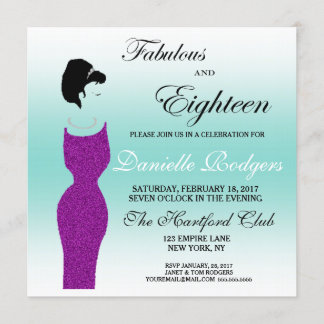 Tiara Party Fabulous und 18. Geburtstagsparty Einladung