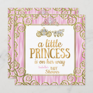 Tiara Princess Baby Dusche Rosa Pferdewagen Einladung