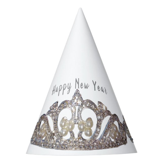 Tiara Print New Year Party Hat Partyhütchen (Vorderseite)