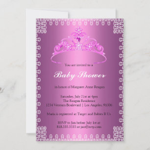 Tiara Prinzessin Baby Shower Einladung