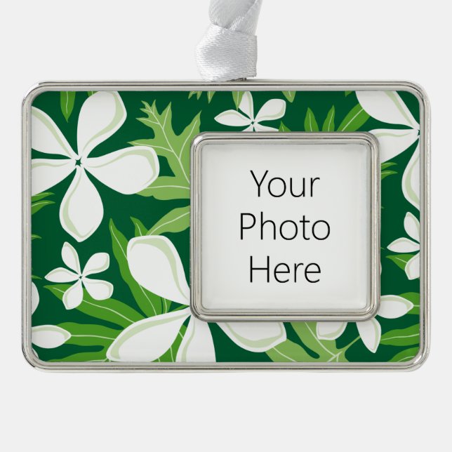 TIARE (GRÜNE) Rahmen-Ornament SILBER (Vorderseite)