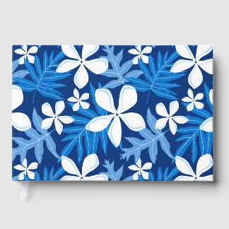 TIARE-MUSTER IN BLAU GÄSTEBUCH