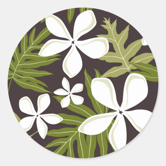 TIARE (OLIVE) CLASSIC ROUND STICKER (Vorderseite)