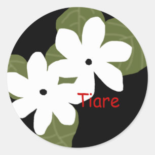 Tiare Tahitian-Blume-Aufkleber Runder Aufkleber