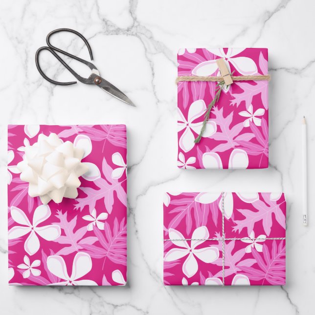 TIARE (WARNPINK) GESCHENKPAPIER SET (Vorderseite)