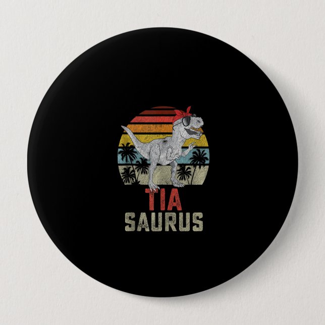 Tiasaurus T Rex Dinosaur Familie Matching Button (Vorderseite)