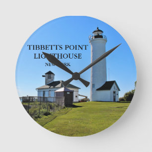 Tibbetts Point Lighthouse, New York Round Clock Runde Wanduhr