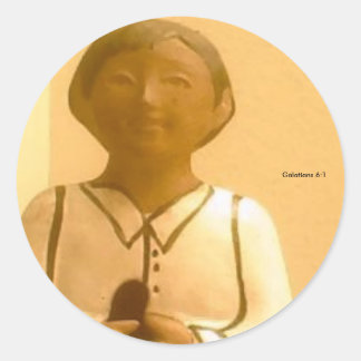 Tibbs Omalay Galatians 6:1 Runder Aufkleber