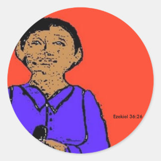 Tibbs Omalay ORANGE Ezekiel 36:26 Runder Aufkleber