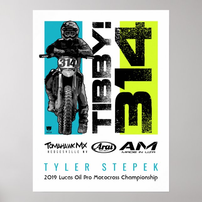 Tibby 314 MX Motocross Motorrad-Fernfahrrad Poster (Vorne)