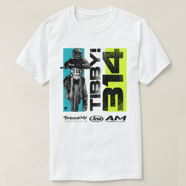 Tibby 314 MXmotocross-Motorrad-Schmutz-Fahrrad T-Shirt (Design vorne)