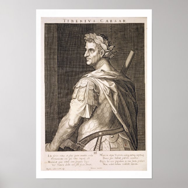 Tiberius Caesar (10 v. Chr. - 54 n. Chr.) Kaiser v Poster (Vorne)