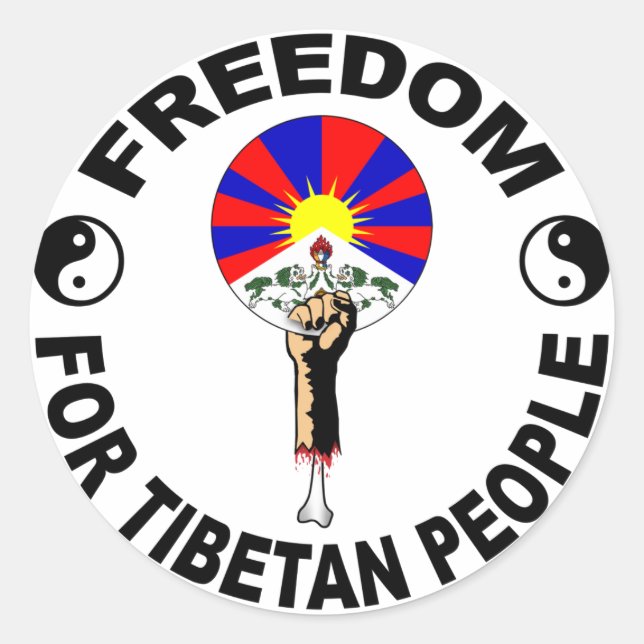 Tibet-Aufkleber Runder Aufkleber (Vorderseite)