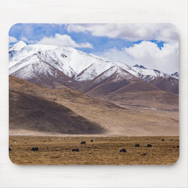 Tibet - Berglandschaft mit Yaks Mousepad (Vorne)