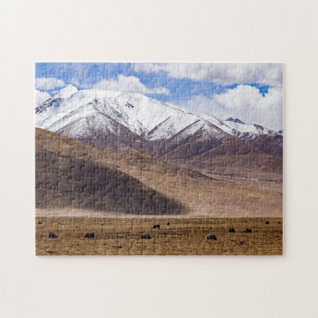 Tibet - Berglandschaft mit Yaks Puzzle (Horizontal)