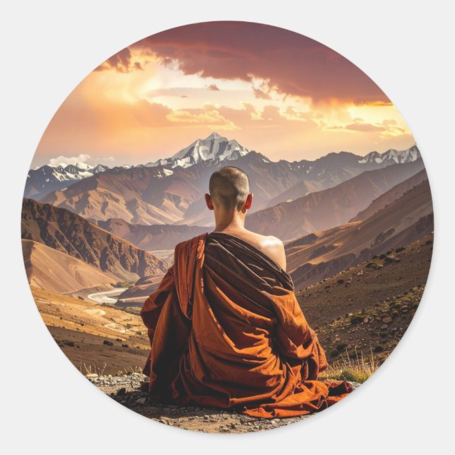 Tibet - Buddhismus - Meditation Runder Aufkleber (Vorderseite)