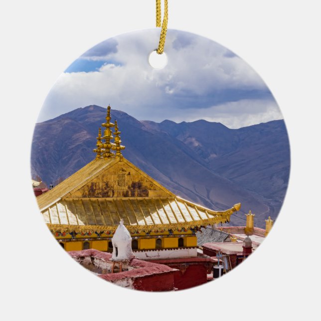 Tibet - Buddhistisches Kloster Ganden Keramik Ornament (Vorne)