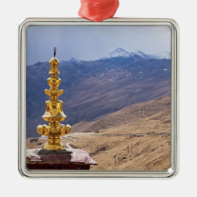 Tibet - Buddhistisches Kloster Ganden Ornament Aus Metall (Vorne)