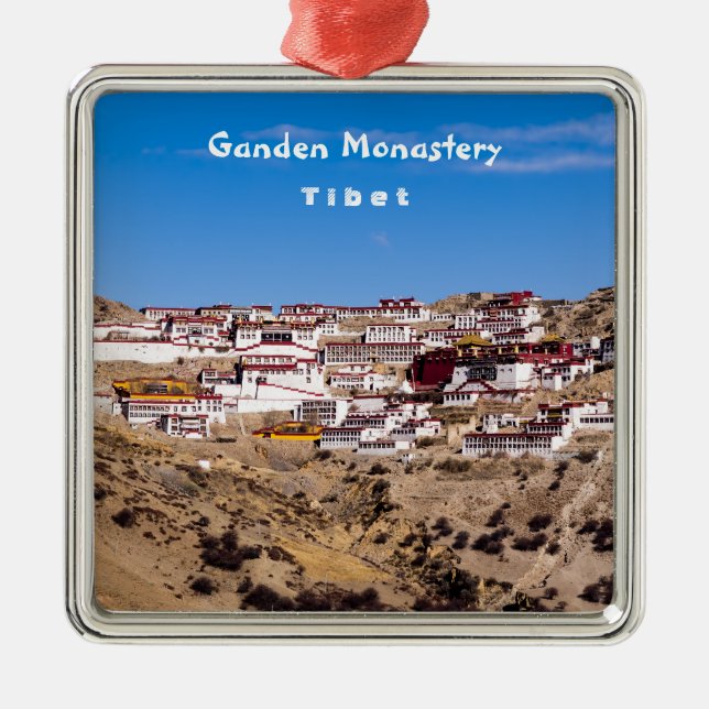 Tibet - Buddhistisches Kloster Ganden Ornament Aus Metall (Vorne)