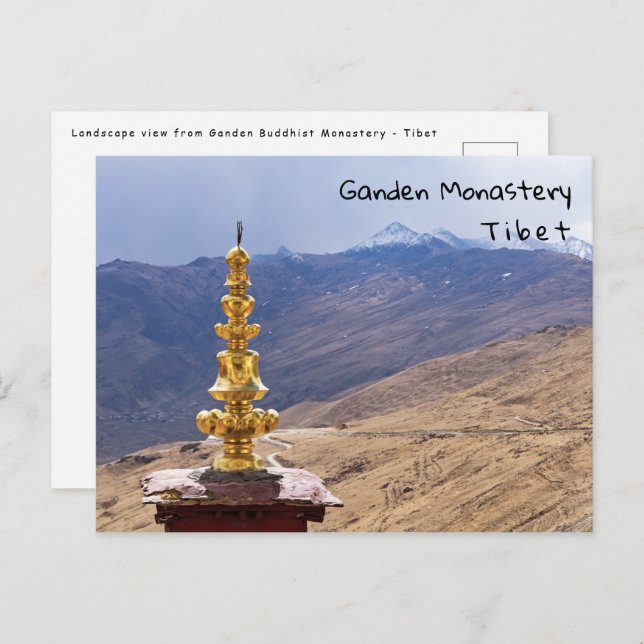 Tibet - Buddhistisches Kloster Ganden Postkarte (Vorne/Hinten)