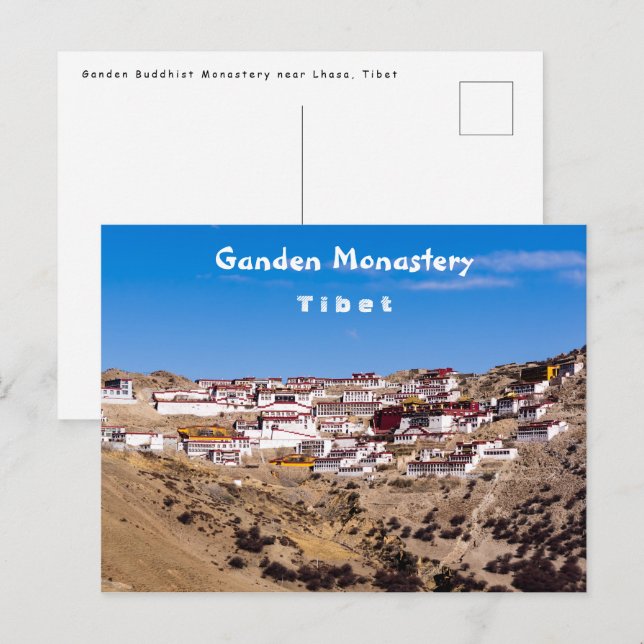 Tibet - Buddhistisches Kloster Ganden Postkarte (Vorne/Hinten)