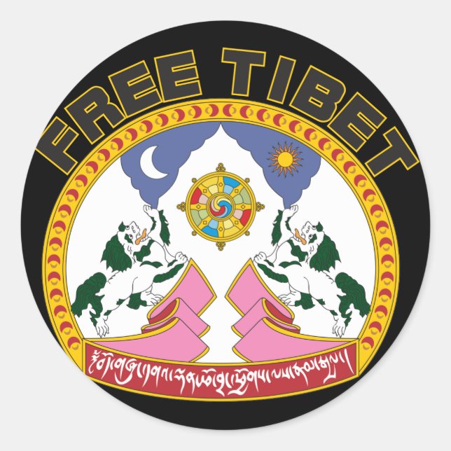 Tibet-Emblem Runder Aufkleber (Vorderseite)