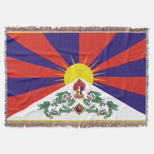 Tibet-Fahne - Snow-Lion-Flagge Decke (Vorderseite)