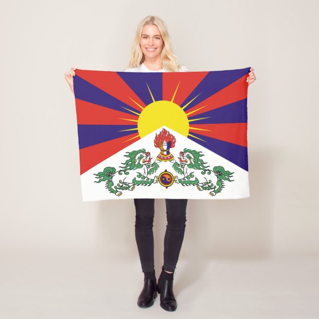 Tibet-Fahne - Snow-Lion-Flagge Fleecedecke (Beispiel)