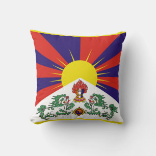 Tibet-Fahne - Snow-Lion-Flagge Kissen
