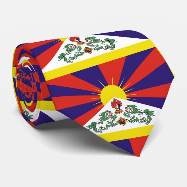 Tibet-Fahne - Snow-Lion-Flagge Krawatte (Gerollt)