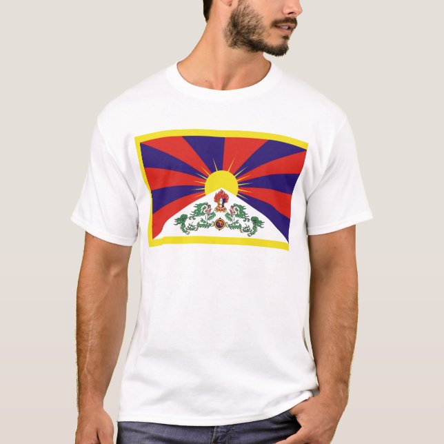 Tibet-Fahne - Snow-Lion-Flagge T-Shirt (Vorderseite)