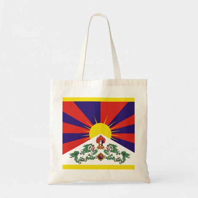Tibet-Fahne - Snow-Lion-Flagge Tragetasche (Vorne)
