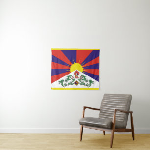 Tibet-Fahne - Snow-Lion-Flagge Wandteppich