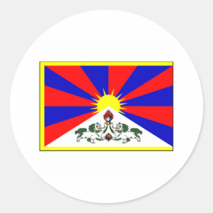 Tibet FLAG International Runder Aufkleber