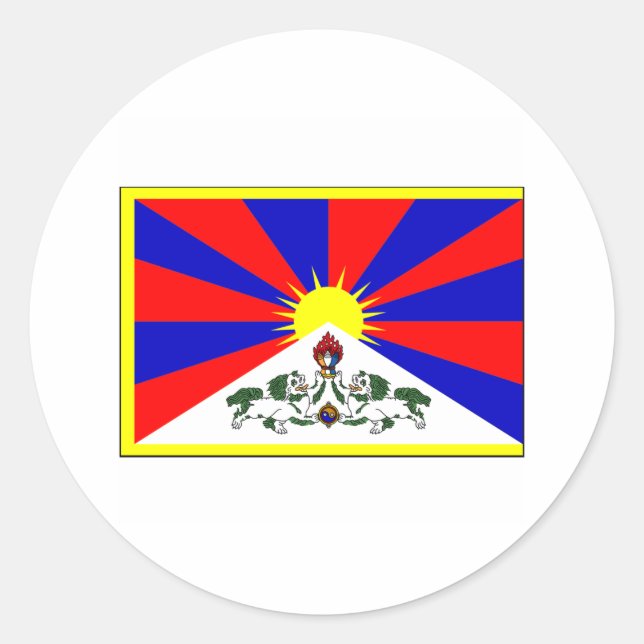 Tibet FLAG International Runder Aufkleber (Vorderseite)