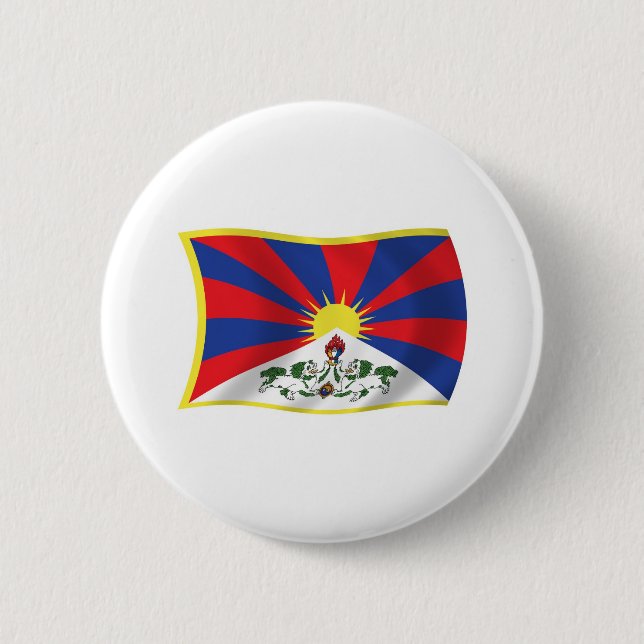 Tibet-Flagge-Button Button (Vorderseite)