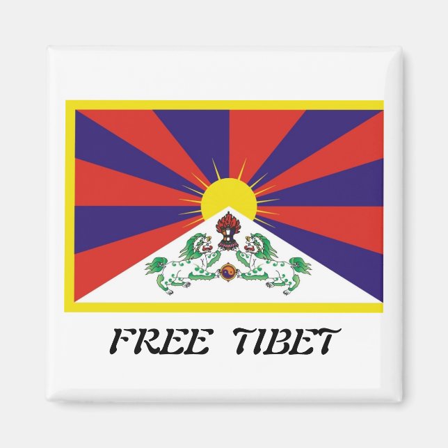 Tibet-Flagge Magnet (Vorne)