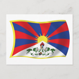 Tibet-Flagge Postkarte