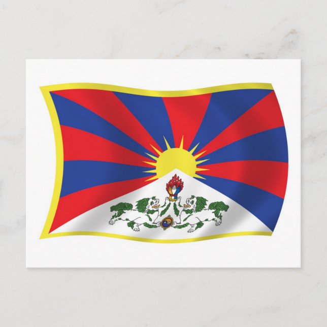 Tibet-Flagge Postkarte (Vorderseite)
