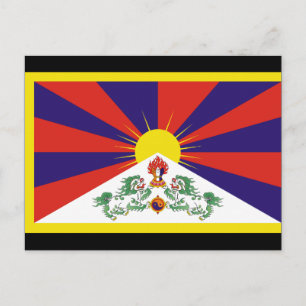 Tibet-Flagge Postkarte