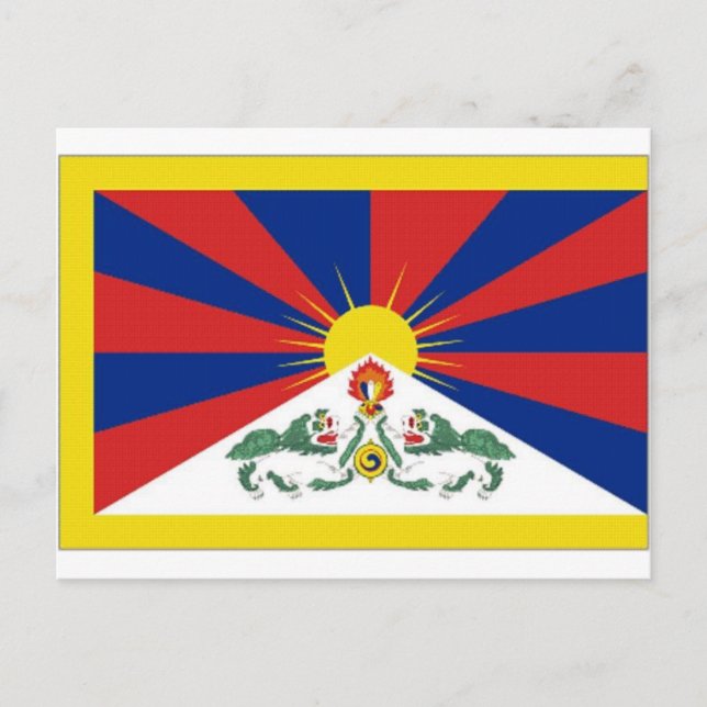 Tibet-Flagge Postkarte (Vorderseite)