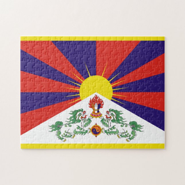 Tibet-Flagge Puzzle (Horizontal)