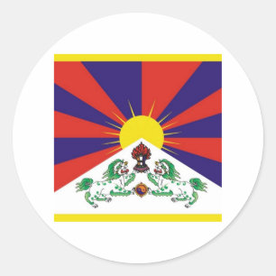 Tibet-Flagge Runder Aufkleber