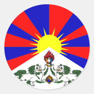Tibet-Flagge Runder Aufkleber